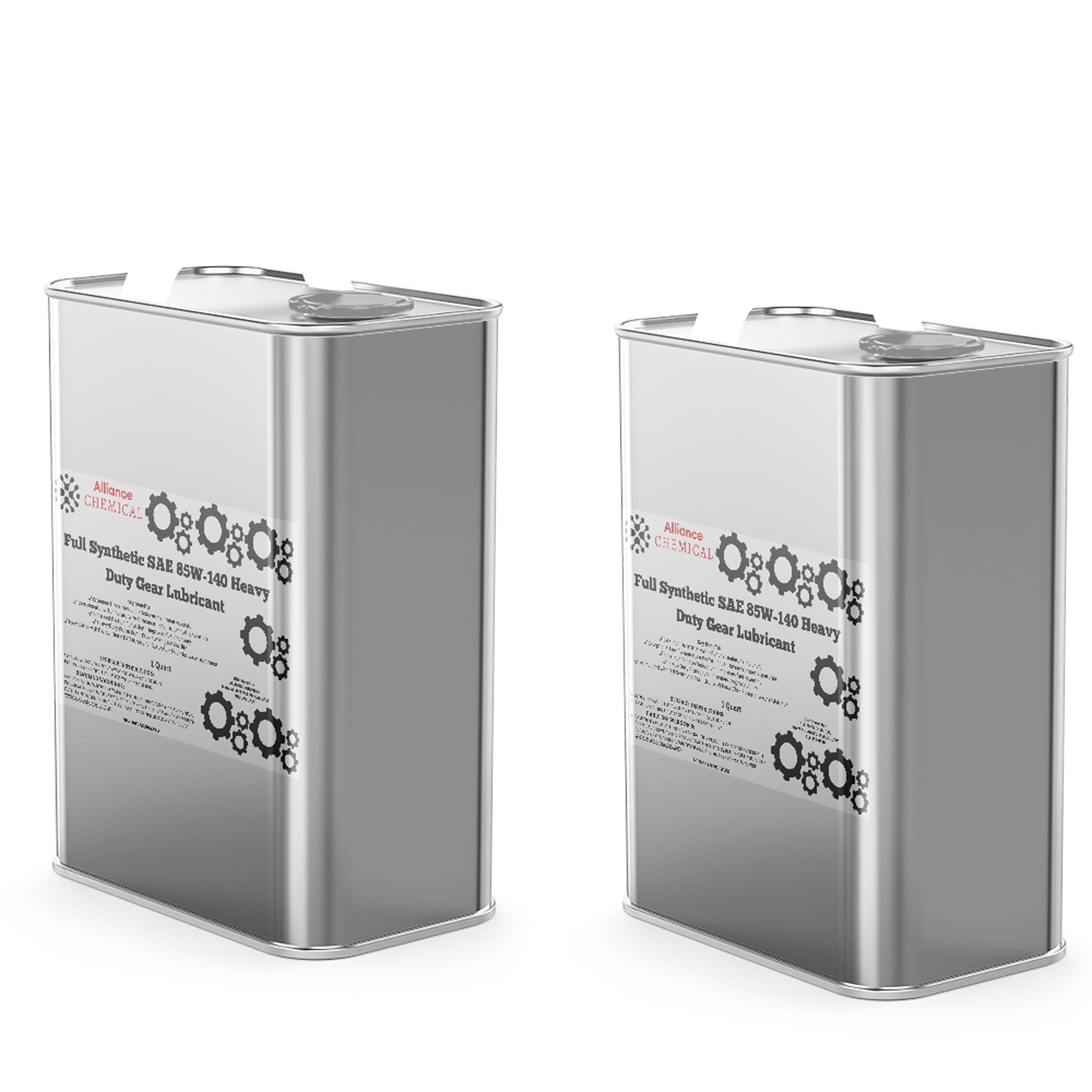 Alliance Chemical full synthetic SAE 85W-140 heavy duty gear lubricant in silver rectangular metal can